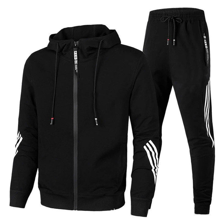 Comfortable men's lounge wear tracksuit set; a versatile two-piece casual outfit, great for relaxing or light activity.
