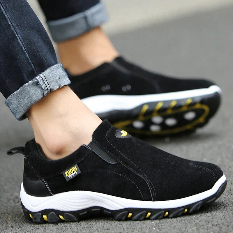 Athletic men's slip-on shoes with durable traction, providing comfortable & versatile wear for casual occasions.