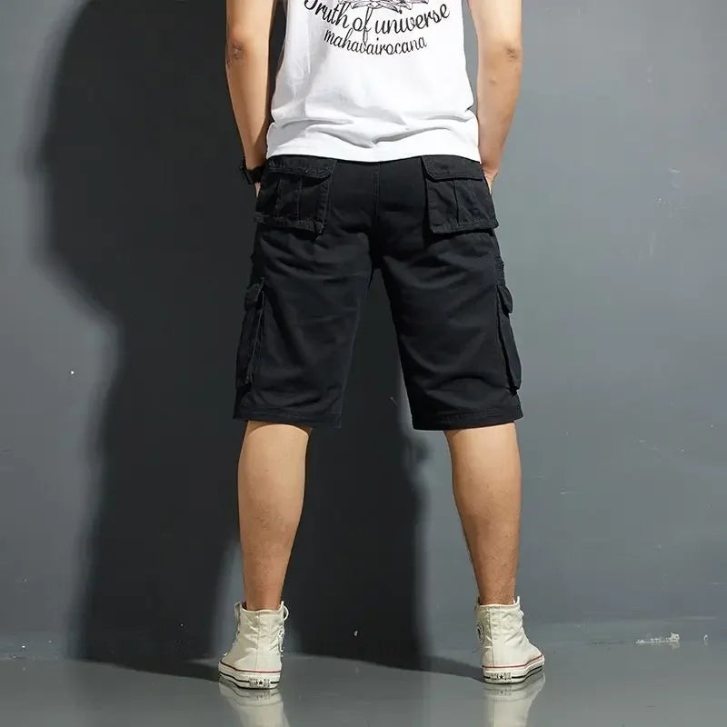 Classic men's spring cargo shorts, designed for versatility with multi-pocket utility, suitable for everyday wear & outdoor adventures.