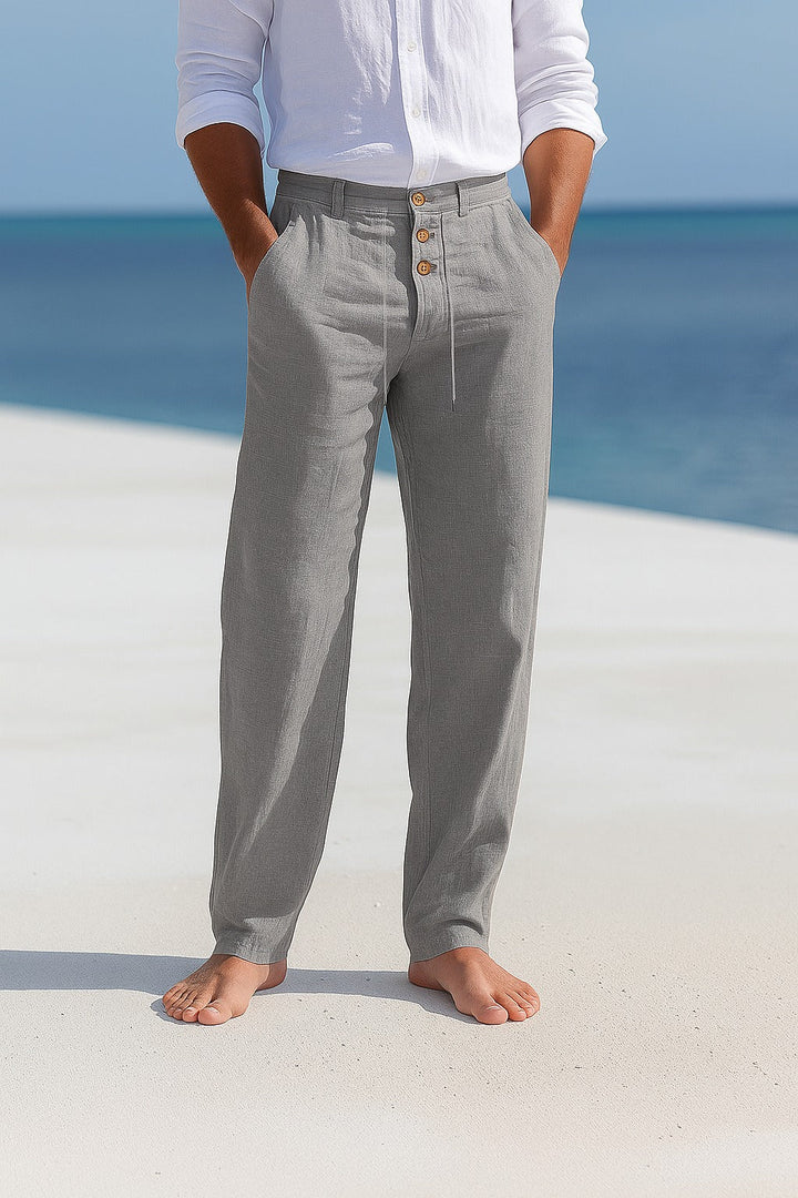 Stylish men's straight fit summer pants, made of breathable linen for ultimate comfort and men's fashion.
