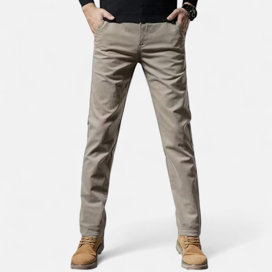 Men's straight-leg tailored trousers, perfect for refined style & office attire.