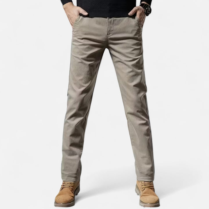 Men's straight-leg tailored trousers, perfect for refined style & office attire.