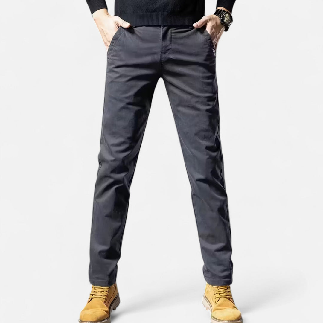 Classic men's straight-leg dress pants with tailored fit for a refined look.