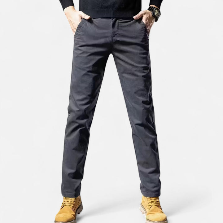 Classic men's straight-leg dress pants with tailored fit for a refined look.