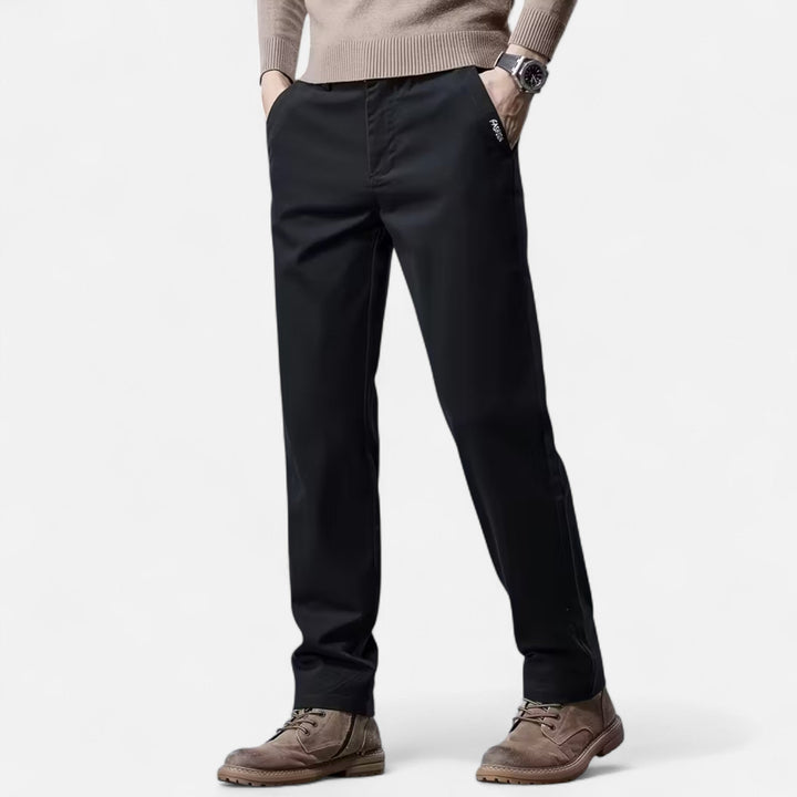 Elegant men's straight-leg tailored trousers, suitable for versatile smart casual & formal events.