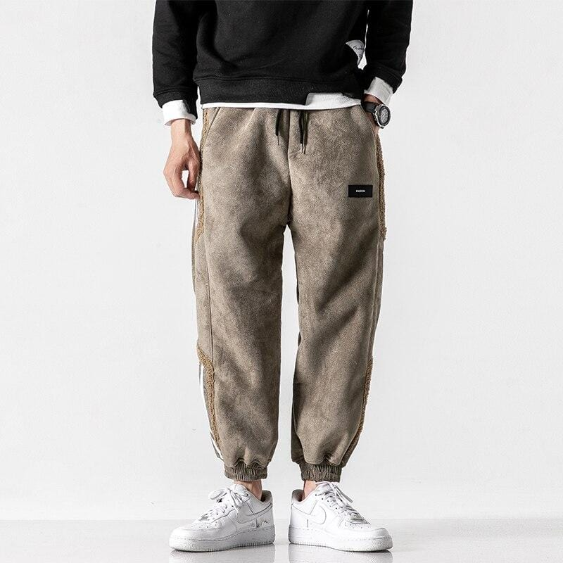 Stylish men's brown joggers with a relaxed fit, ideal for summer casual pants and urban fashion
