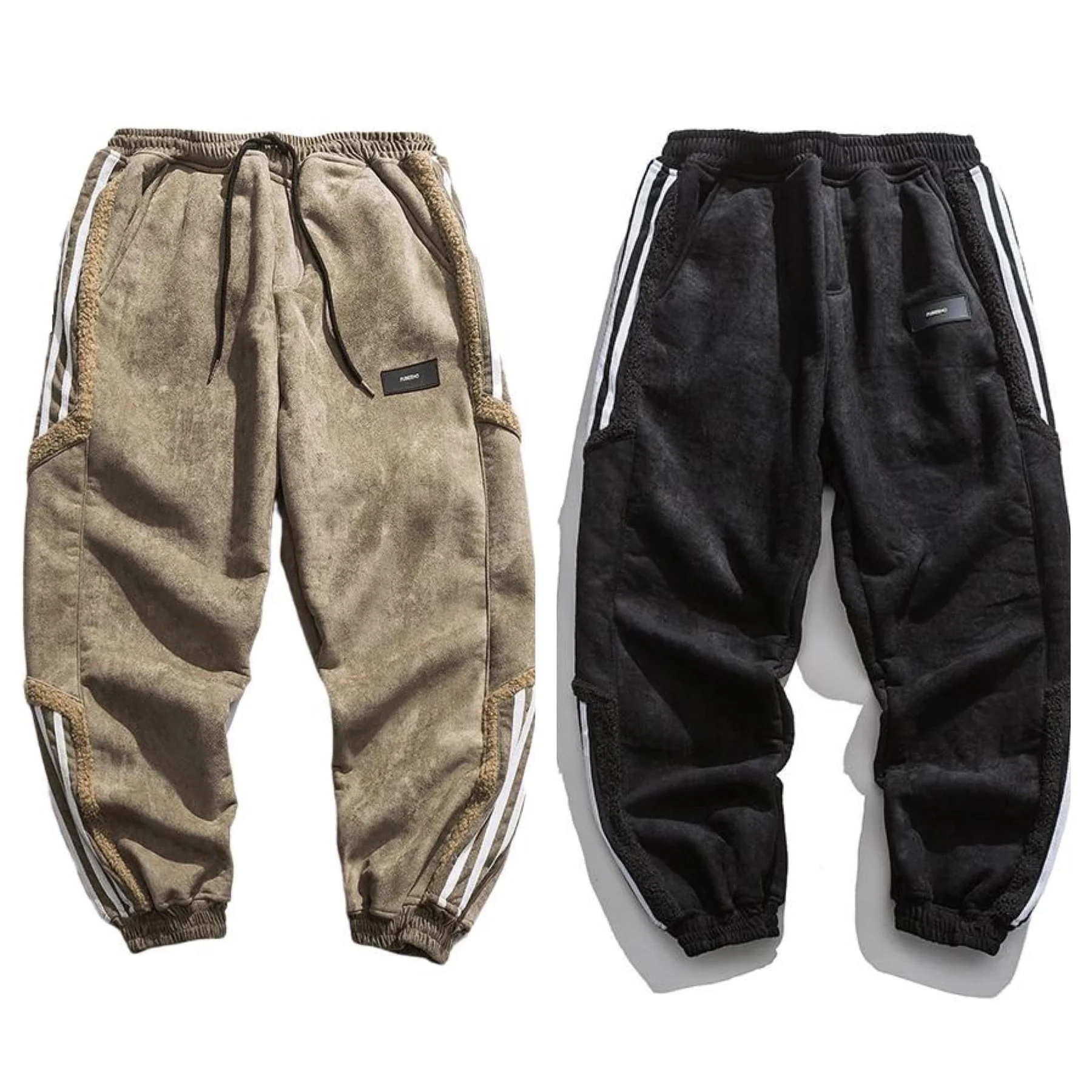 Detail of pockets on men's relaxed fit jogger pants, emphasizing the urban casual design