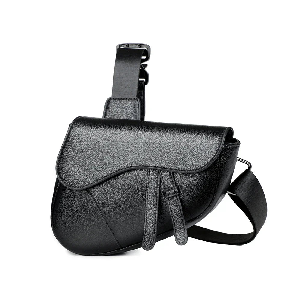Men's structured crossbody bag with adjustable strap, perfect for daily essentials & modern style.