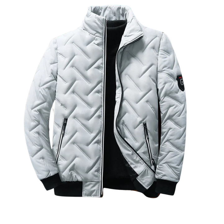 Casual men's autumn jacket, stylish outerwear providing warmth and weather resistance.