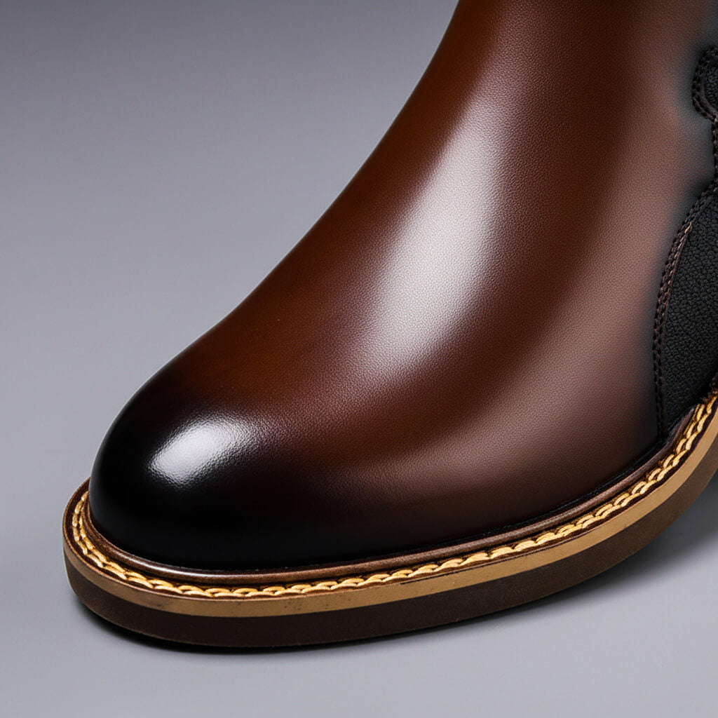 Fashionable men's buckle ankle boots, offering a blend of style and comfort for diverse urban footwear needs.