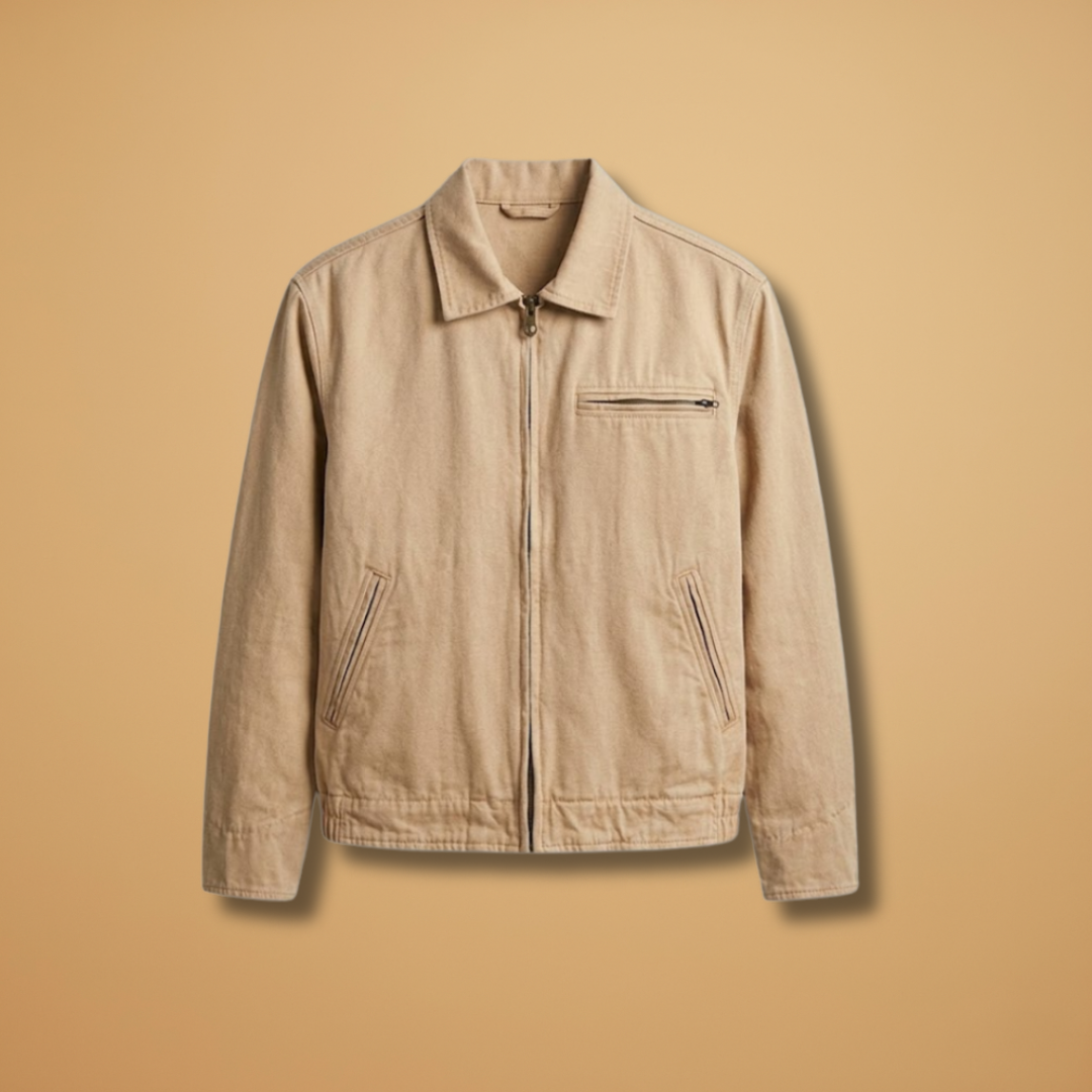 Men's stylish bomber jacket, front zip & pockets. Ideal casual outerwear for spring & fall fashion.