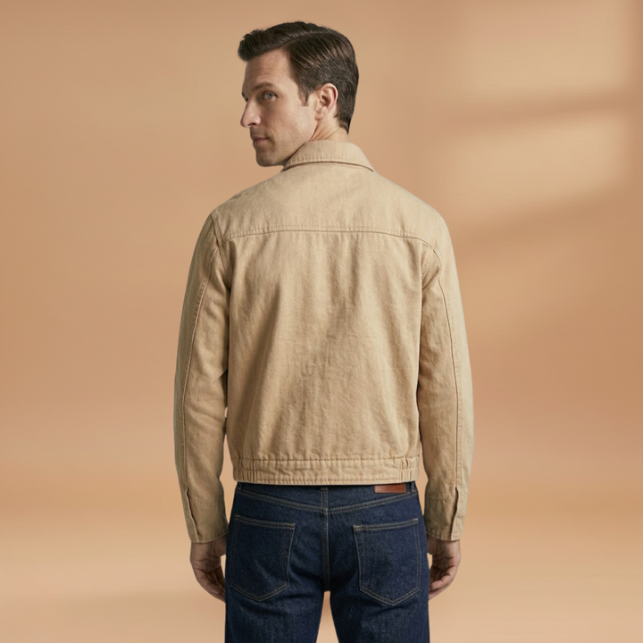 Versatile men's zip bomber jacket for spring & fall. Stylish design with functional pockets for everyday fashion.