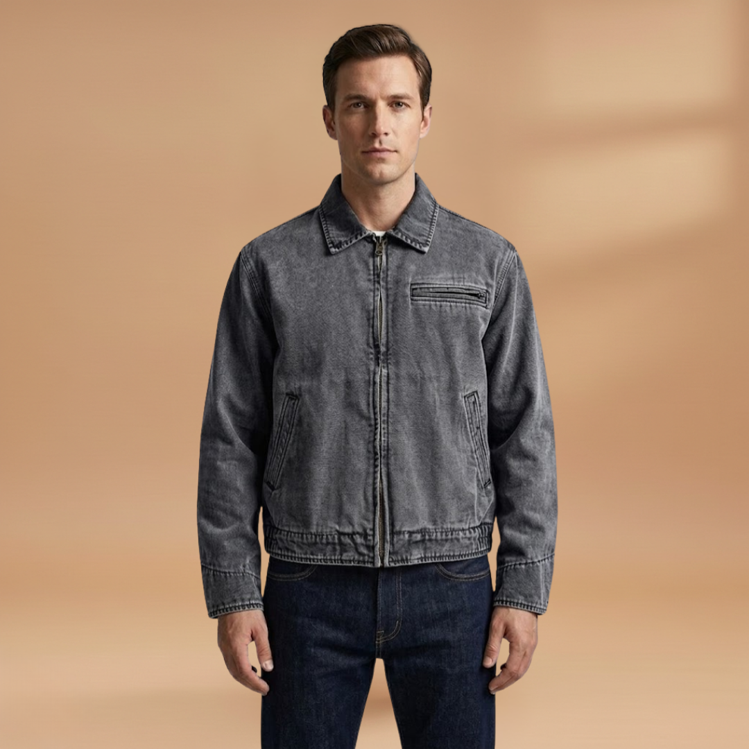 Men's everyday bomber jacket with a full front zip and useful pockets. Perfect for comfortable and stylish casual wear.
