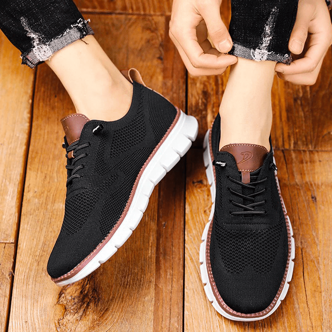 Men's comfortable casual lace-up sneakers, versatile everyday footwear for all seasons.