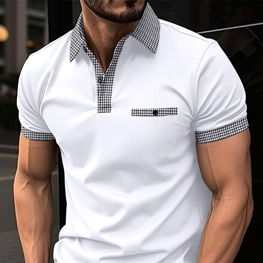 Men's stylish button-up polo shirt. Breathable, comfortable, short-sleeve casual top for everyday wear.