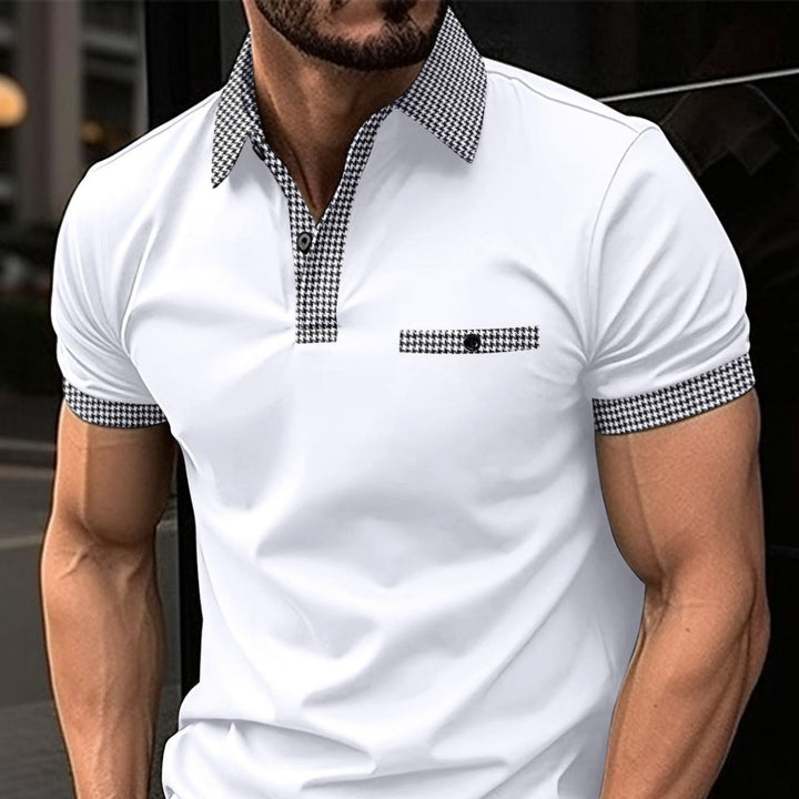 Men's stylish button-up polo shirt. Breathable, comfortable, short-sleeve casual top for everyday wear.
