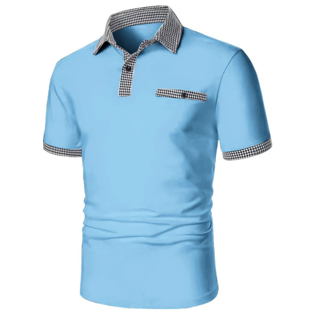 Stylish men's casual polo. Button-up, breathable, short-sleeve shirt for everyday comfort and versatility.