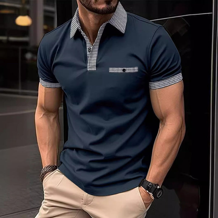 Casual men's polo shirt. Versatile, short-sleeve button-up top, offering everyday comfort and style.