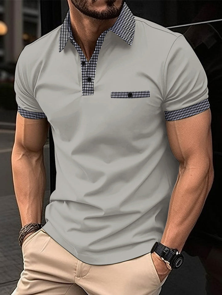 Versatile men's polo shirt. Stylish British style, breathable short-sleeve top for smart casual comfort.