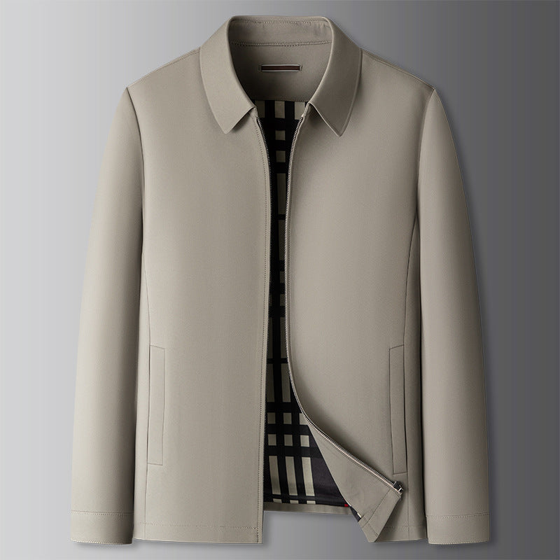 Men's stylish casual zip-up jacket in navy, perfect everyday outerwear for a modern look & comfortable layering.