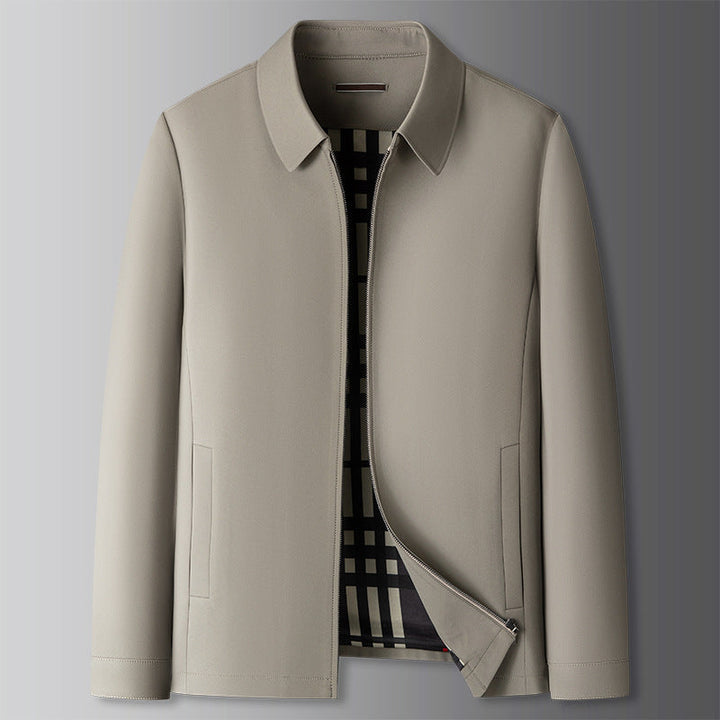 Men's stylish casual zip-up jacket in navy, perfect everyday outerwear for a modern look & comfortable layering.
