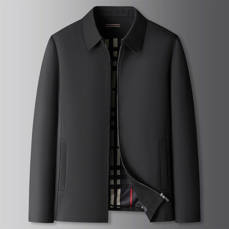 Comfortable men's everyday jacket, a versatile casual zip-up outerwear piece for layering & stylish fashion.