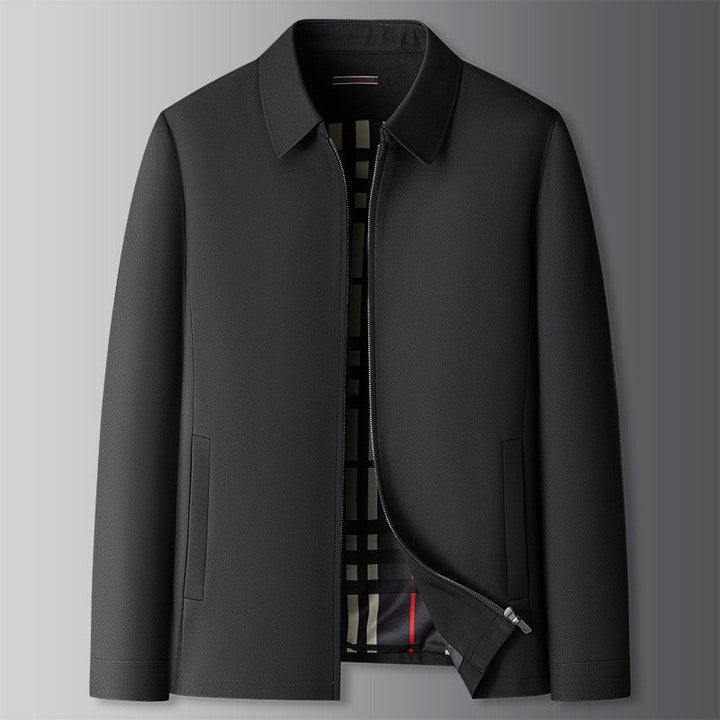 Comfortable men's everyday jacket, a versatile casual zip-up outerwear piece for layering & stylish fashion.