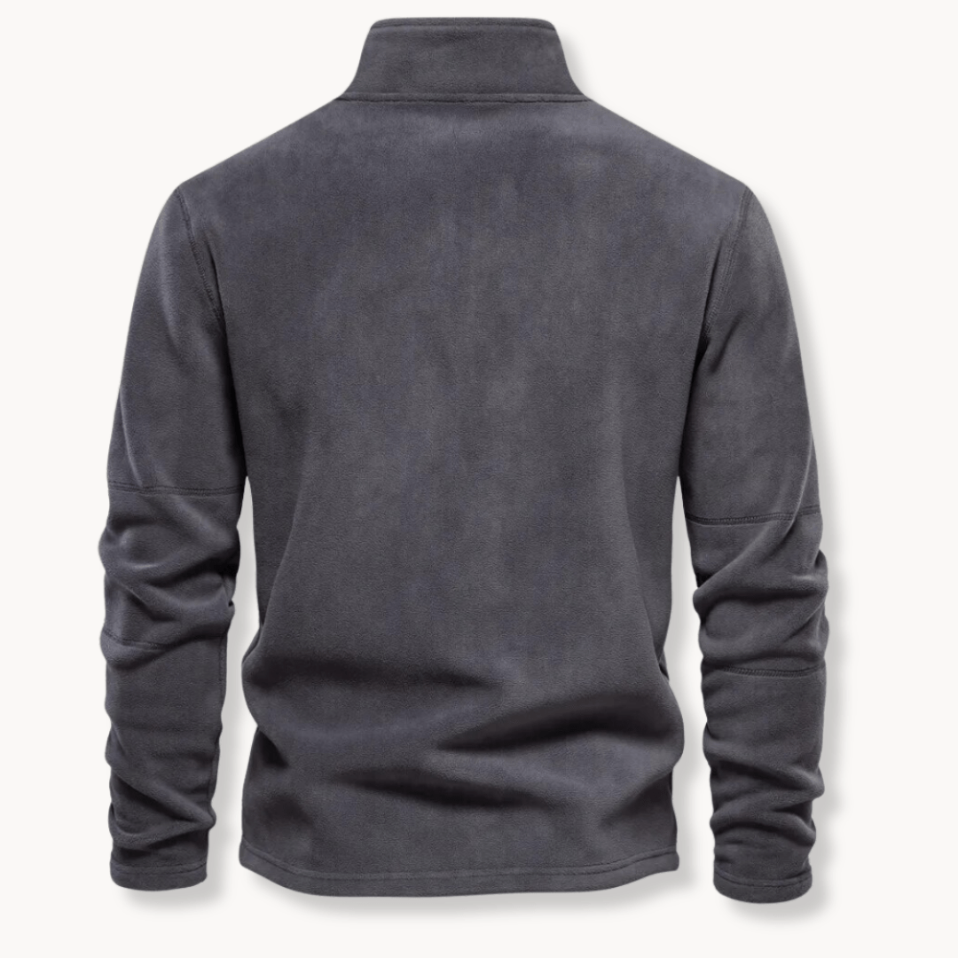 Fashionable men's half-zip long sleeve sweater, a comfortable pullover design for stylish casual outfits.