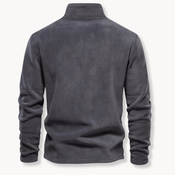 Fashionable men's half-zip long sleeve sweater, a comfortable pullover design for stylish casual outfits.