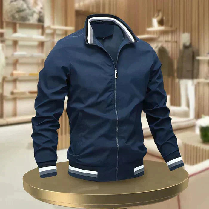 Men's stylish lightweight summer jacket, perfect for warm days. Features a casual zipper design.