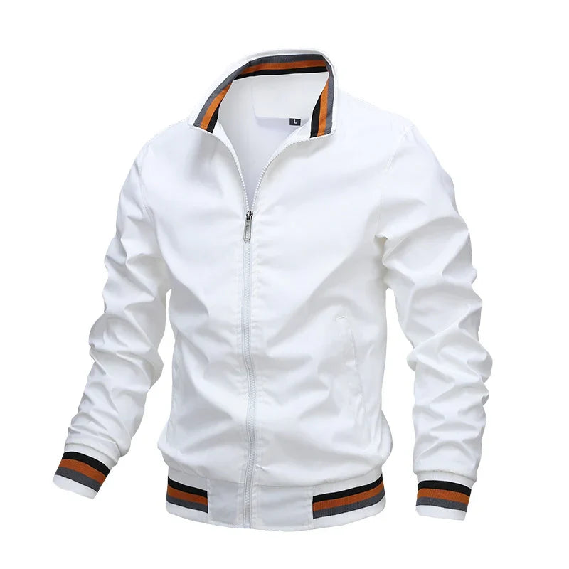 New men's stylish lightweight zipper jacket, perfect for warm summer days. Comfortable & versatile.