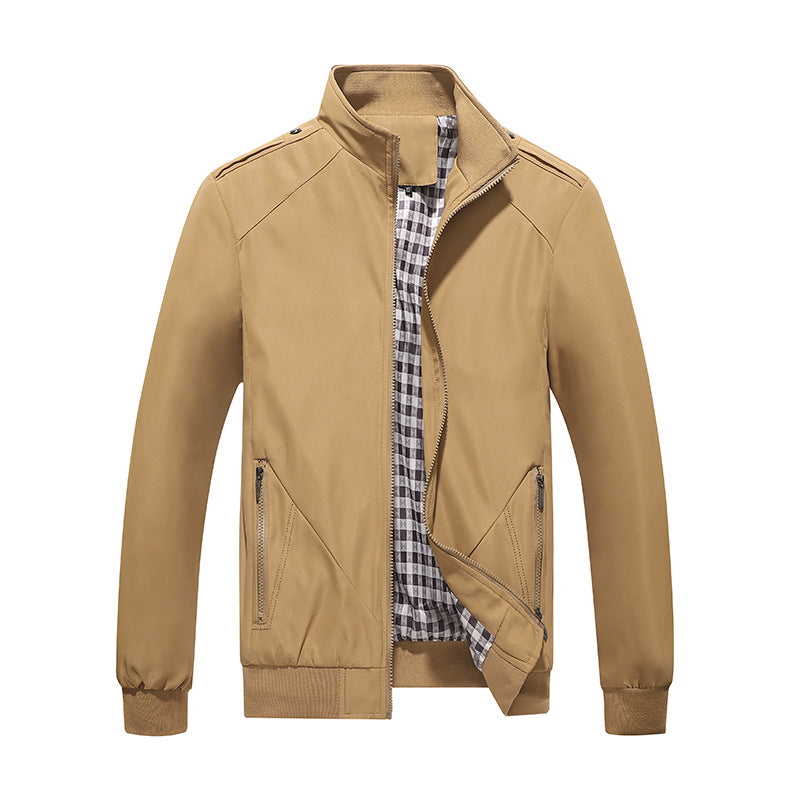 Stylish men's lightweight summer jacket, a modern and comfortable zipper outerwear choice for spring & everyday fashion.