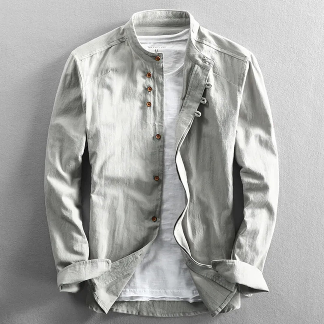 Men's long sleeve button-down shirt. A stylish, professional choice for office wear or casual everyday fashion.