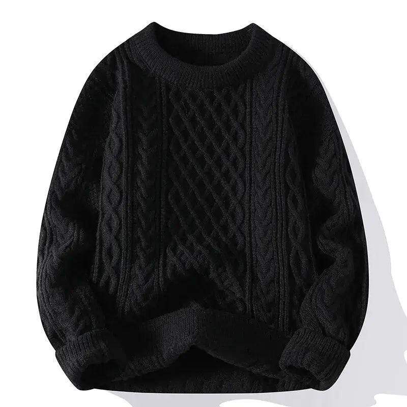 Men's stylish casual sweater, unique textured pattern, relaxed fit crewneck.
