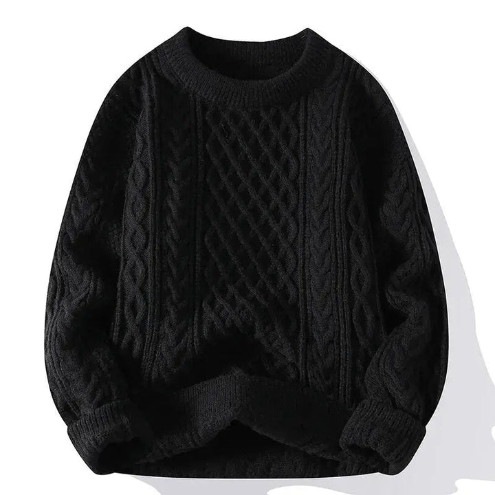 Men's stylish casual sweater, unique textured pattern, relaxed fit crewneck.