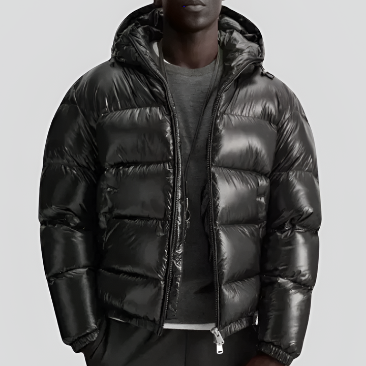 Men's stylish quilted winter jacket, insulated for warmth. Perfect casual outerwear for cold weather fashion.