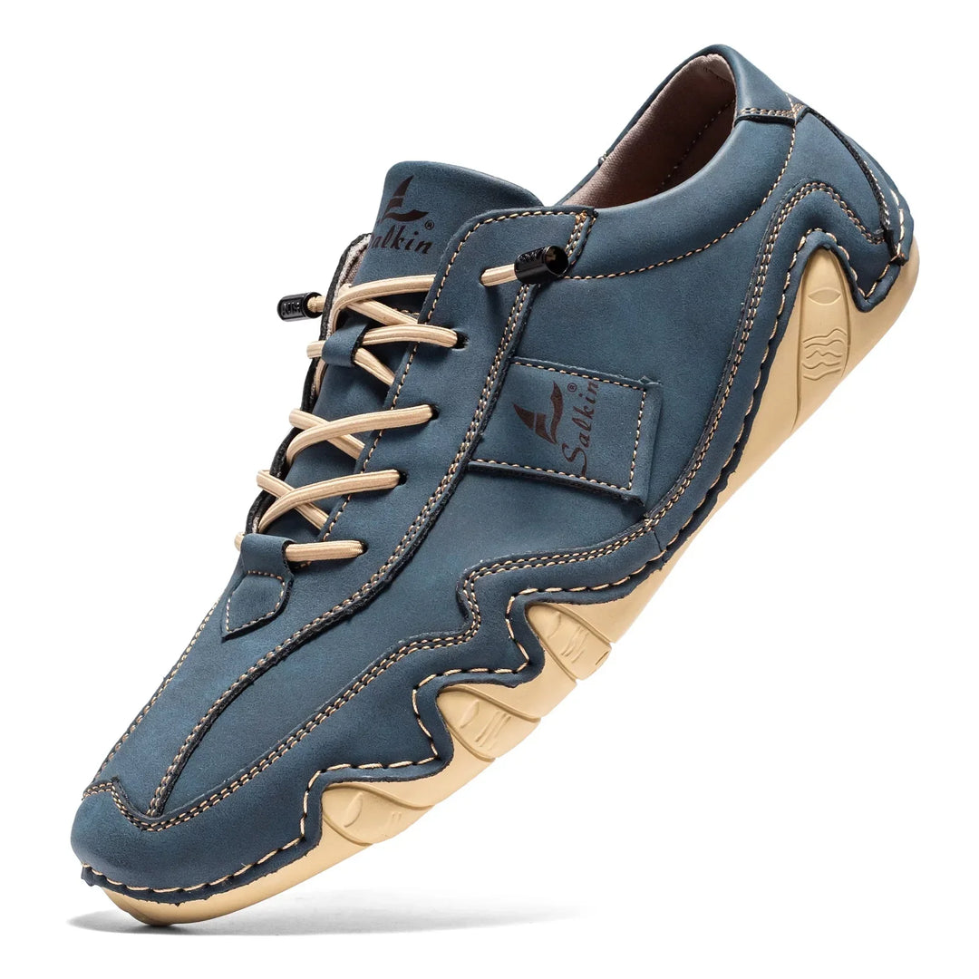 Barefoot men's sneakers, retro style, secure lace-up, excellent for casual comfort and fashion.