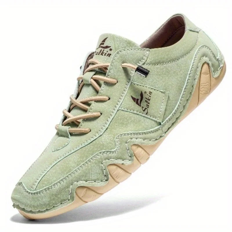 Men's stylish retro lace-up sneakers, barefoot feel, ideal lightweight footwear for everyday.