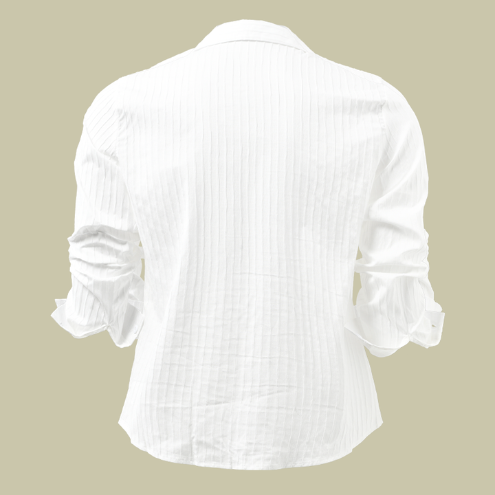 Black men's stylish long sleeve ribbed button front shirt for modern smart casual fashion.