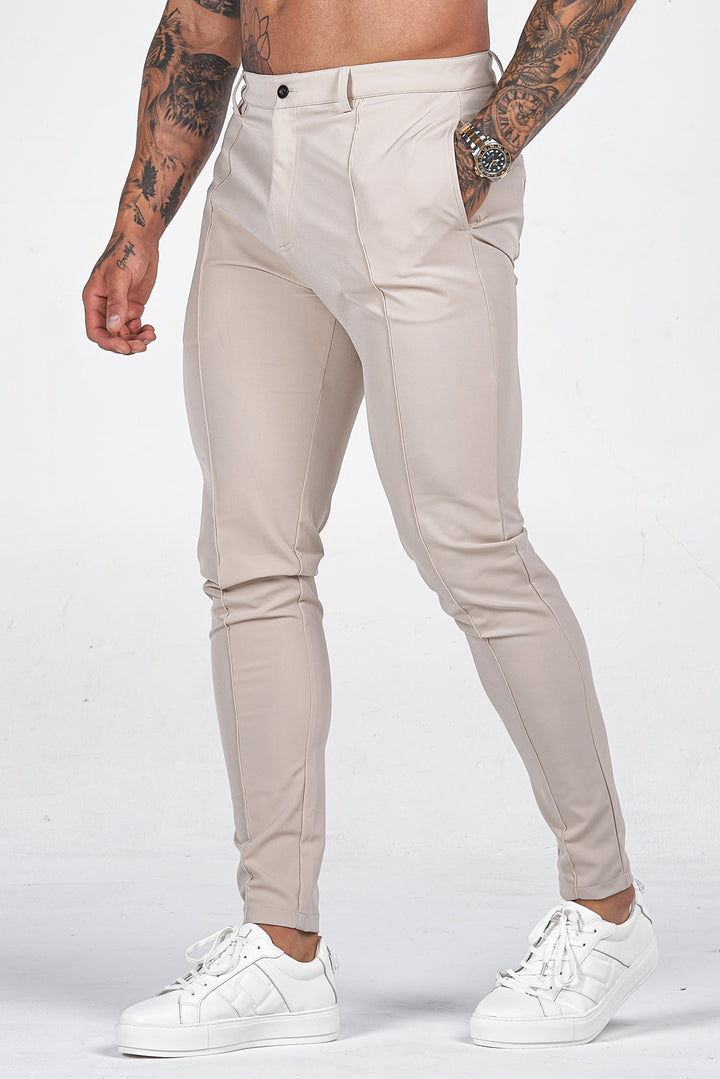 Men's stylish slim fit chino trousers in a classic color, perfect for modern elegance & versatile wear.