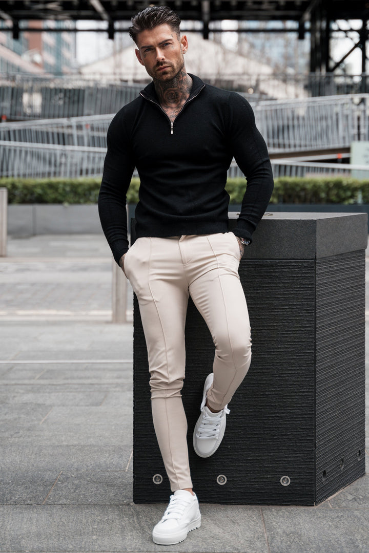 Gray men's slim fit chinos, perfect for a modern, elegant look. Versatile for casual or workwear.