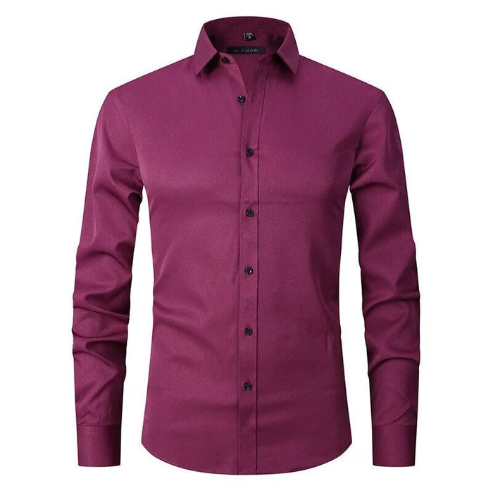 Men's business casual dress shirt, offering effortless polish. Wrinkle-resistant and stretch for ultimate comfort.