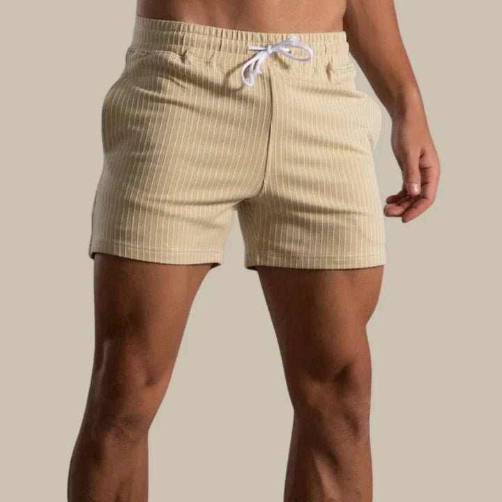Comfortable men's activewear stretch shorts for running, gym, & training. Quick-dry performance.