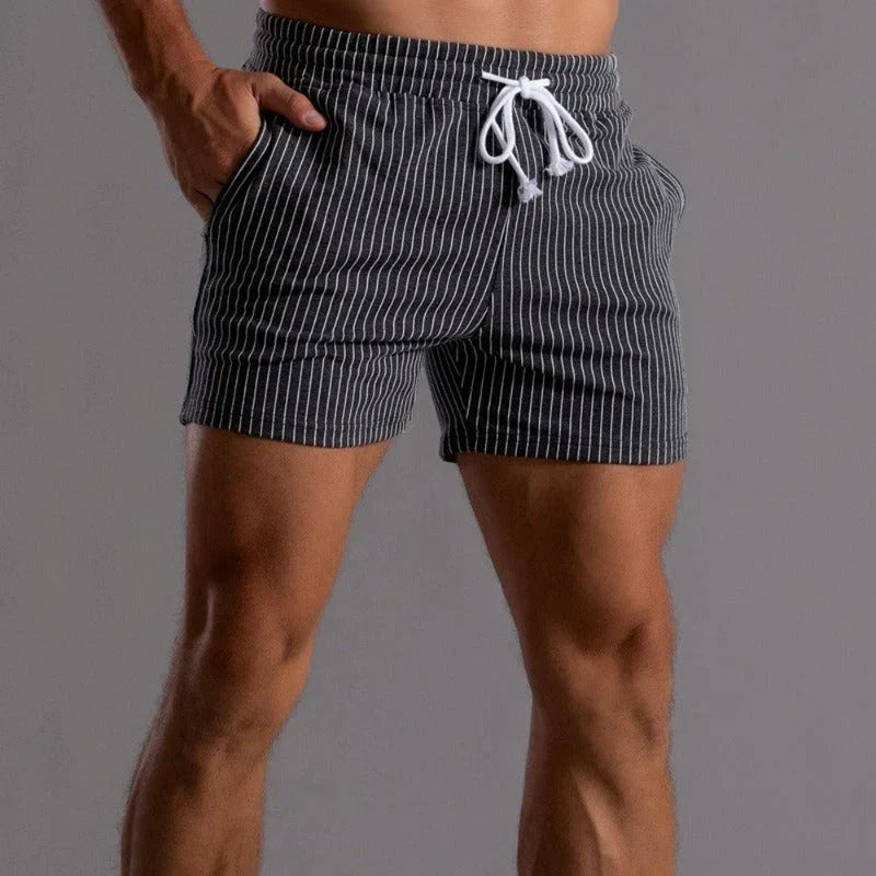 Men's performance fitness shorts, super stretch design for ultimate comfort in gym & athletic training.