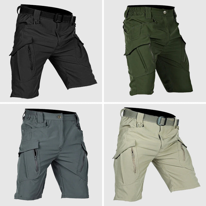 Utility men's cargo shorts, relaxed fit & durable for outdoor adventures. Tactical style with ample pockets.