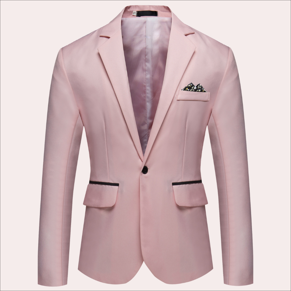 Versatile single-breasted blazer for men, ideal for business attire, men's fashion, and various occasions.