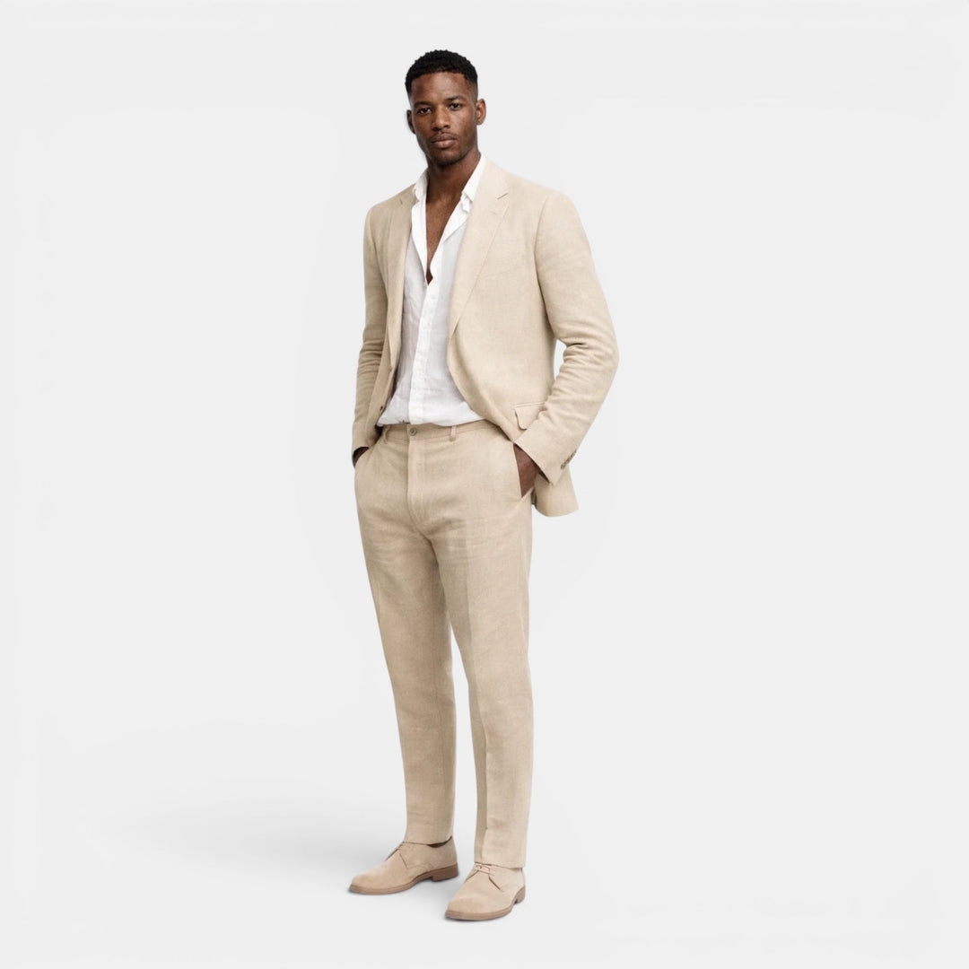 Elegant men's formal wear: complete tailored suit set perfect for weddings, parties, or special occasions.