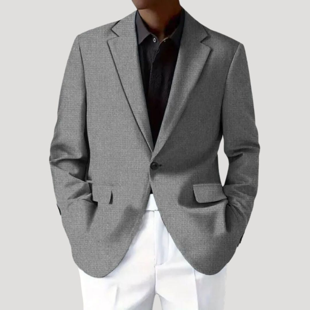Men's textured tailored casual blazer jacket, perfect for a smart casual look.