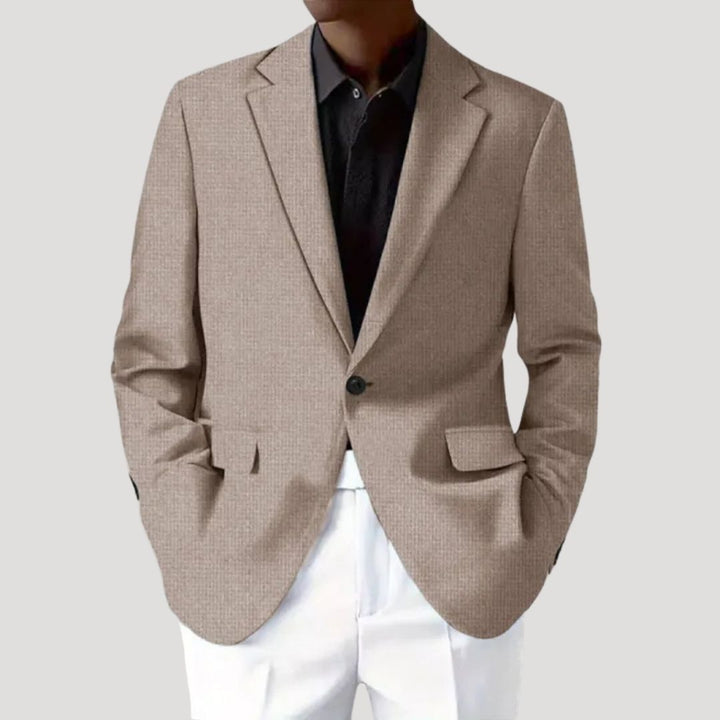 Fashionable men's tailored blazer in a unique textured finish, suitable for any occasion.