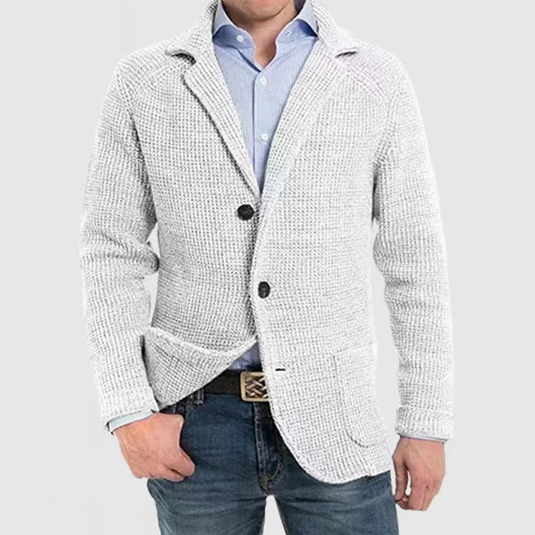 Men's two-button blazer, perfect for versatile casual & smart outfits. Notch lapel, relaxed fit, everyday style.
